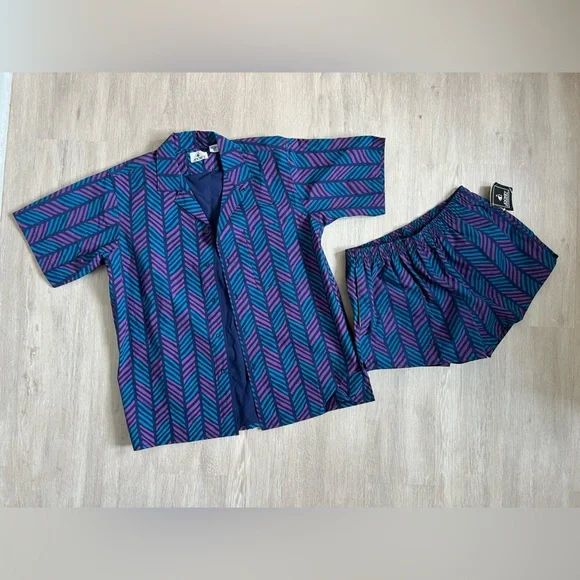 Jockey Sportwear Swimsuit (NWT - Lg) and Geometric shirt (Med) resort Set - Picture 1 of 13